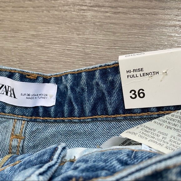 Zara Hi Rise Full Length Wide Leg Jeans - Picture 11 of 11